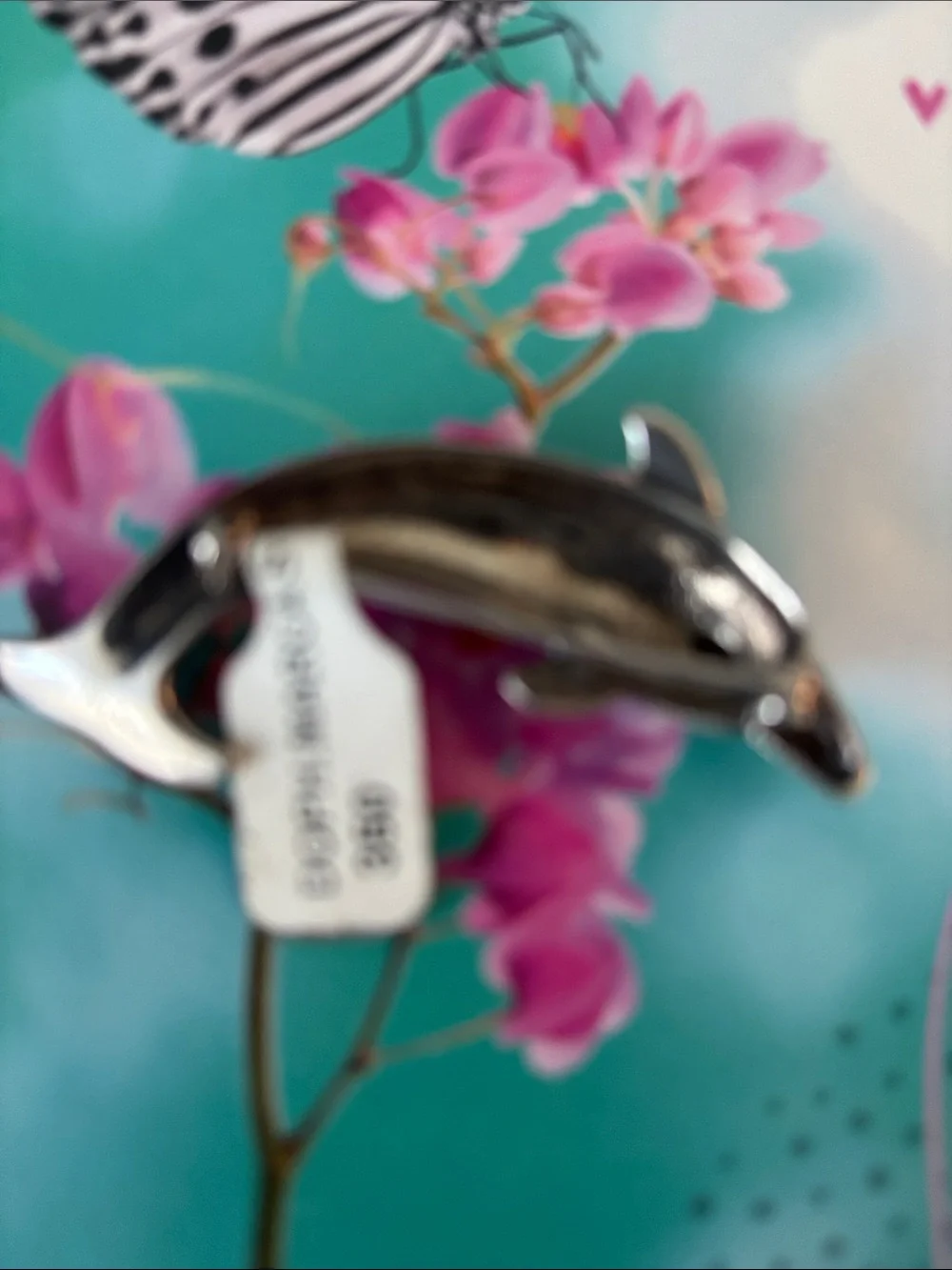 Sterling Silver Dolphin Brooch with Blue Lapis Garnet and Marcasites Accents
